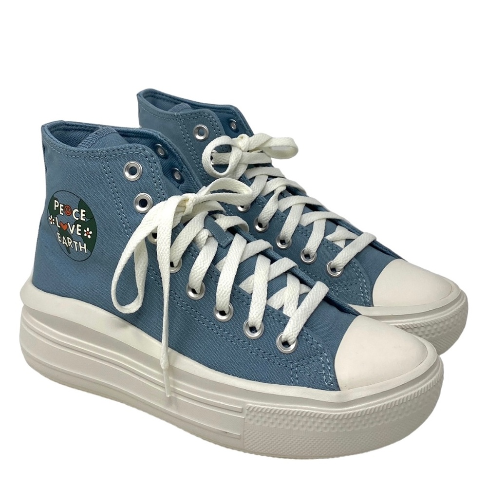 Converse Ctas Move Platform Shoes Skate Sneakers Women Size Blue Canvas A08194C - Picture 2 of 10